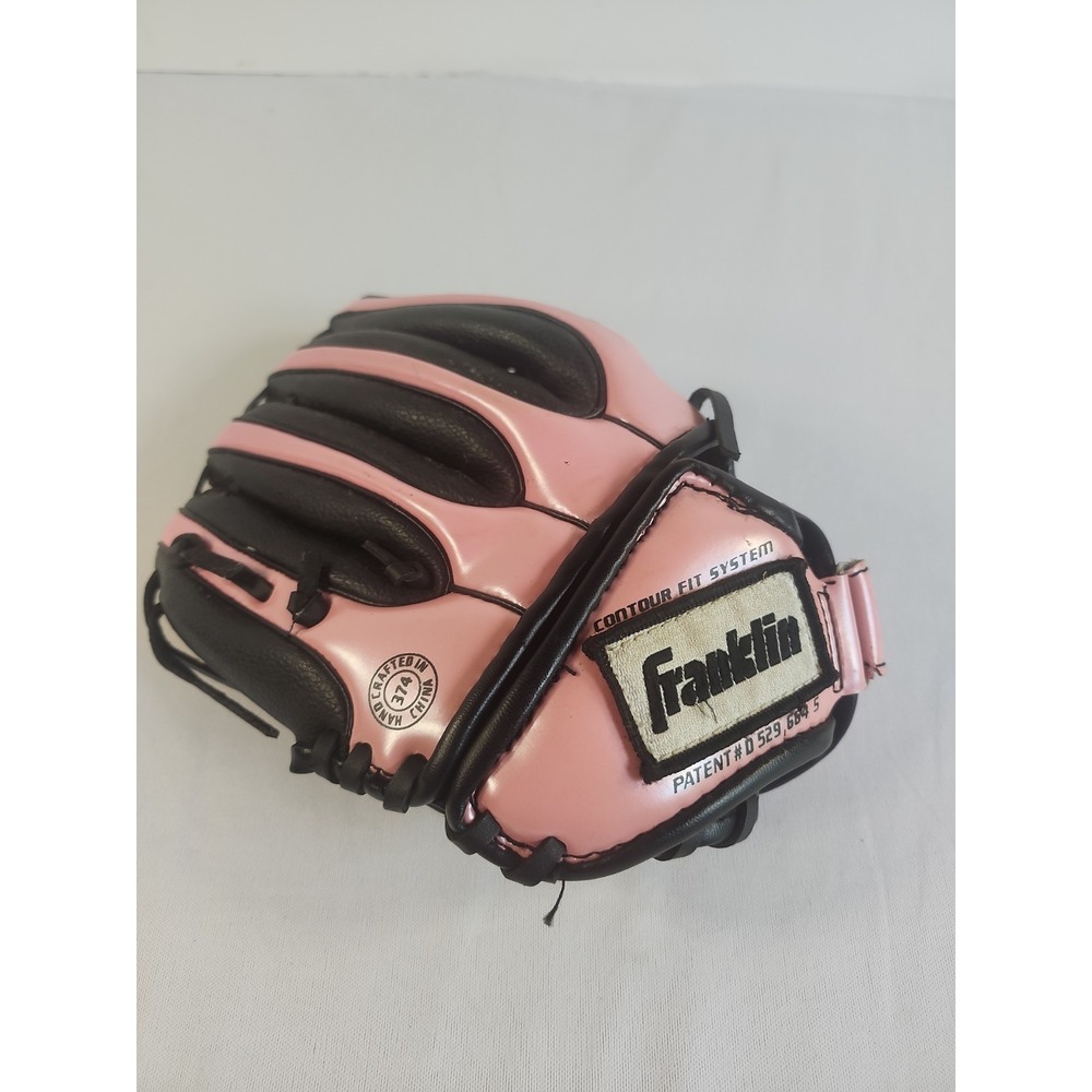 Franklin Left Hand Youth Girls Pink And Black Baseball Softball Mitt‎ Size 9.5